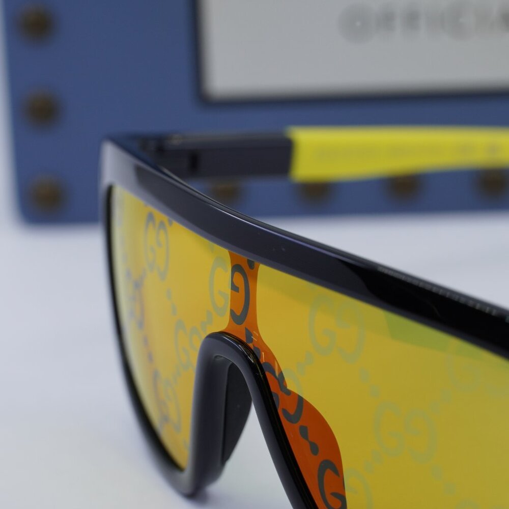 Final Price! Gucci GG1736S 004 Black Yellow Sunglasses - Picture 5 of 11